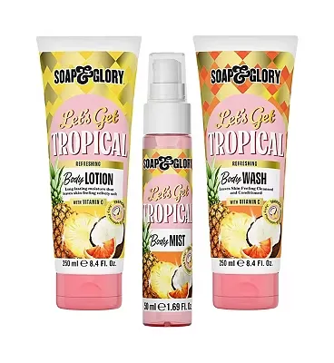 Soap & Glory Let's Get Tropical Wash, Lotion & Spritz Trio